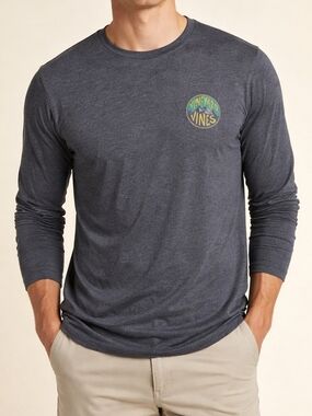 Vineyard Vines Men’s Long-Sleeve Crewneck T-Shirt - Charcoal